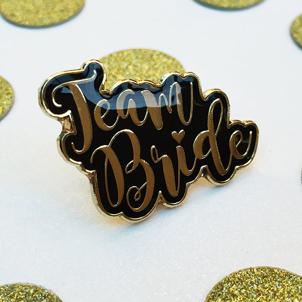 Black and Gold Team Bride Badge