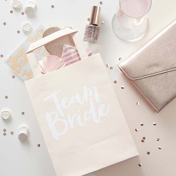 Pale Pink Team Bride Hen Party Bags