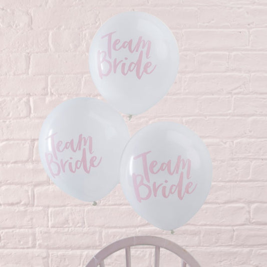 Pink Team Bride Balloons - White and Pink