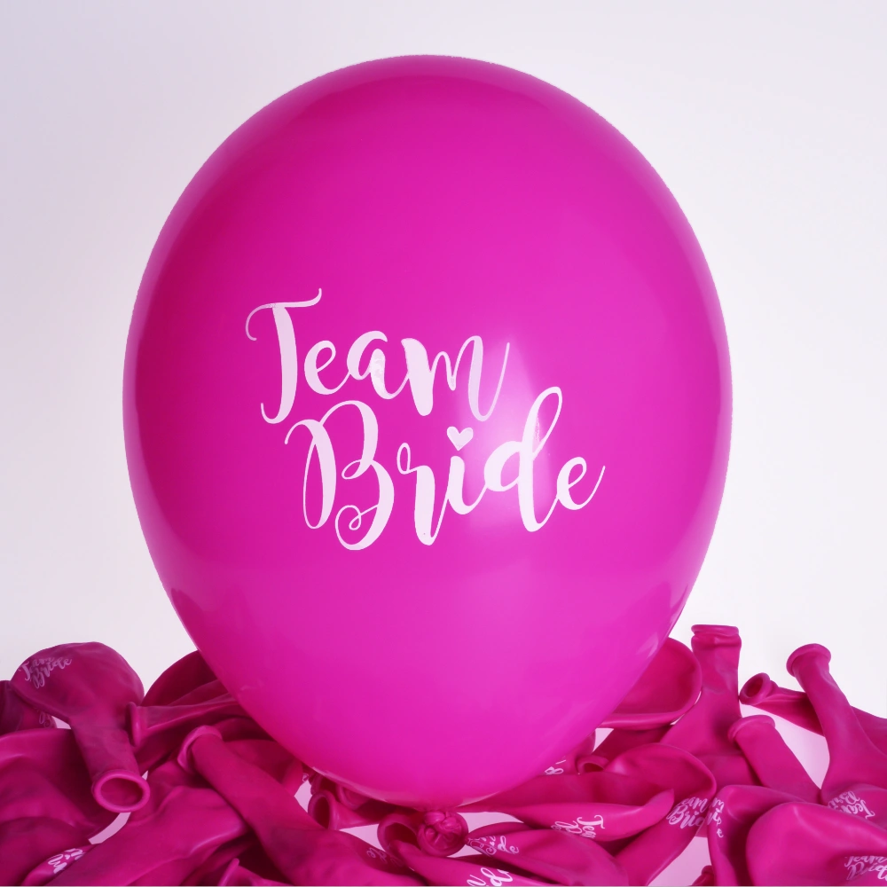 Pink Team Bride Balloons - Pink & White