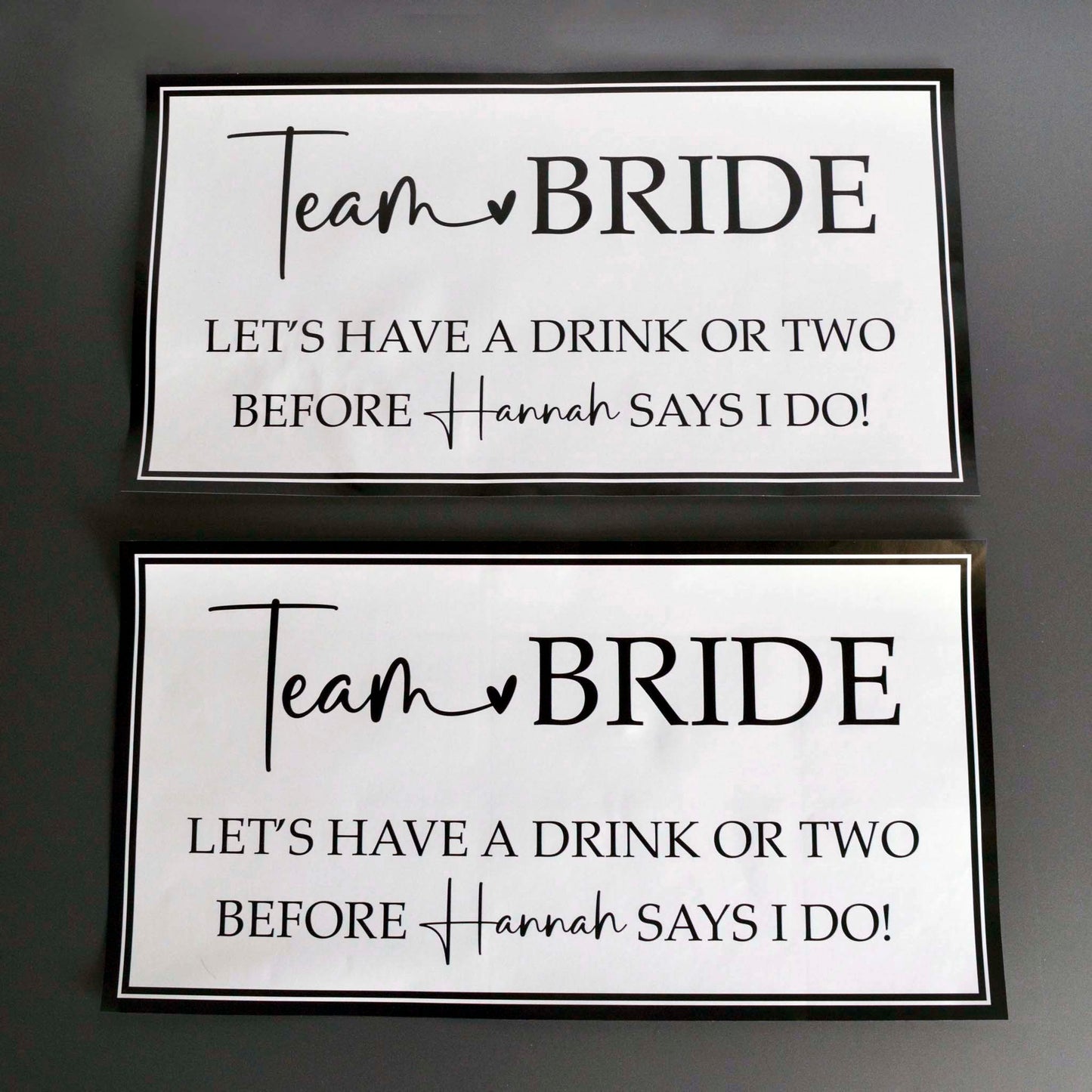 Team Bride Personalised Banners x2