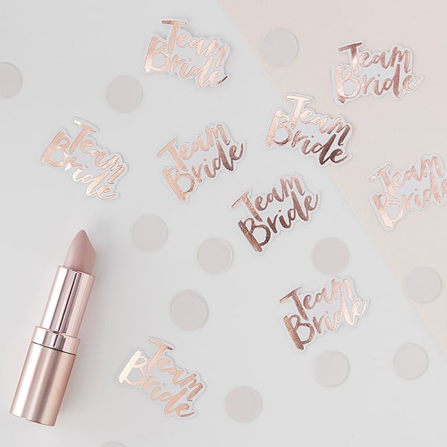 Team Bride Rose Gold Hen Party Confetti