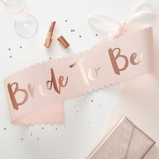 Rose Gold Bride to Be Sash