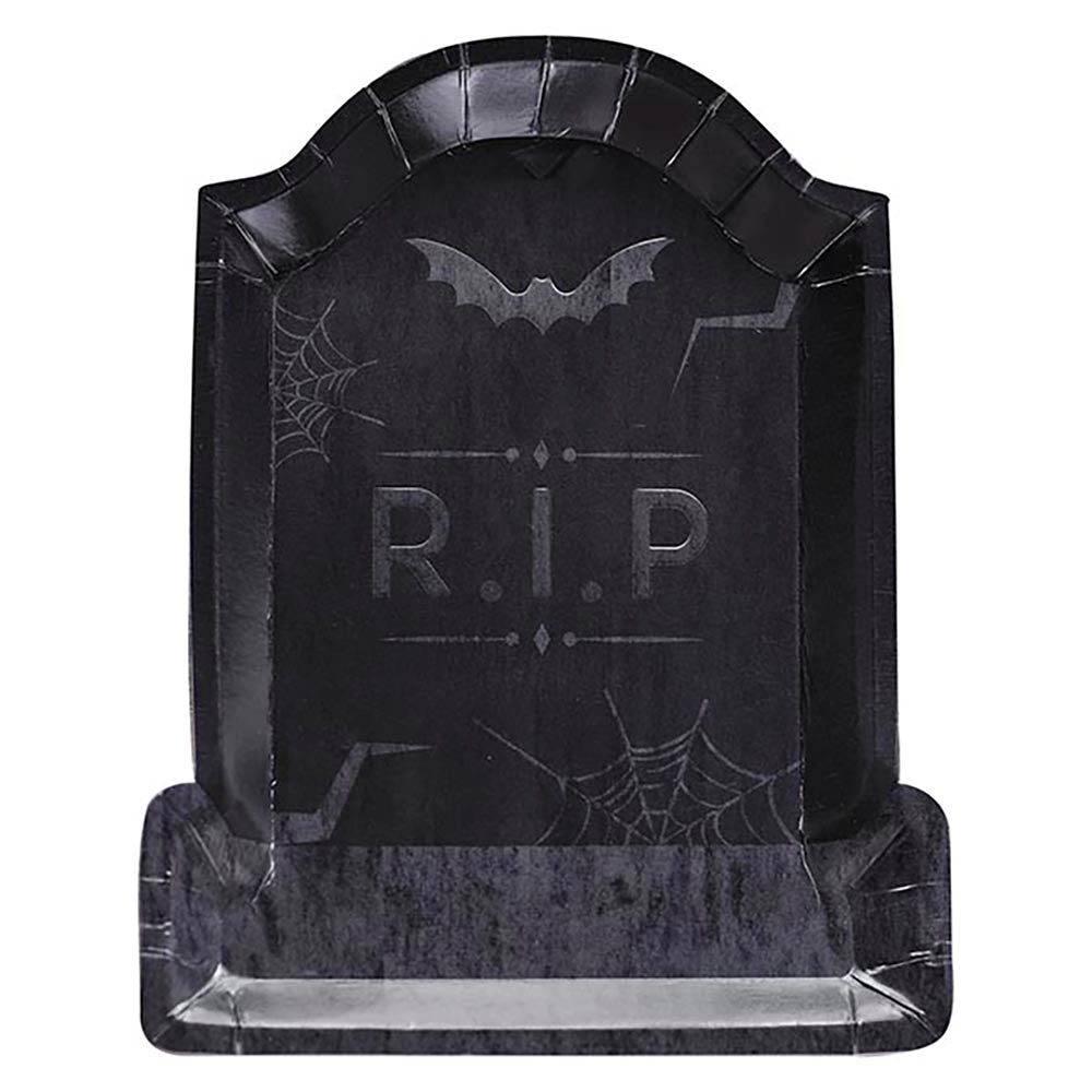 Halloween Tombstone Plates x 8