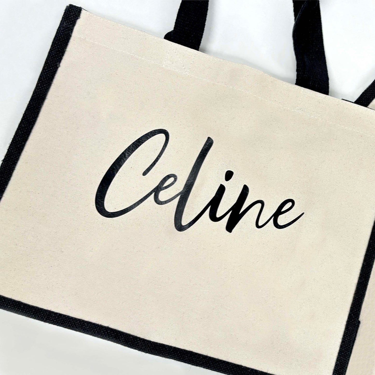 Personalised Jute Shopping Bag - Bold Script