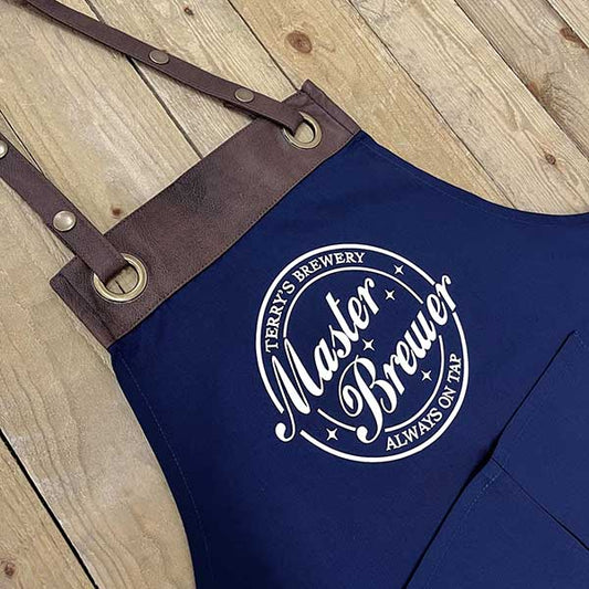 Personalised Faux Leather Apron - Master Brewer