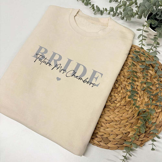 Personalised Bride Sweatshirt - Future Bride Signature