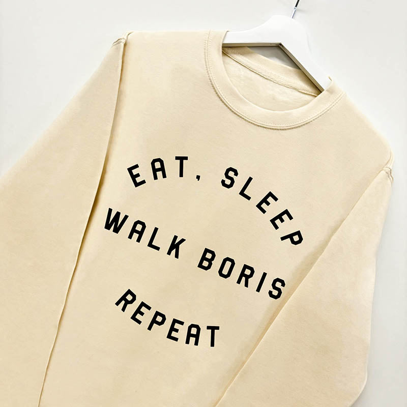 Personalised Eat Sleep Walk Dog Repeat Sweatshirt