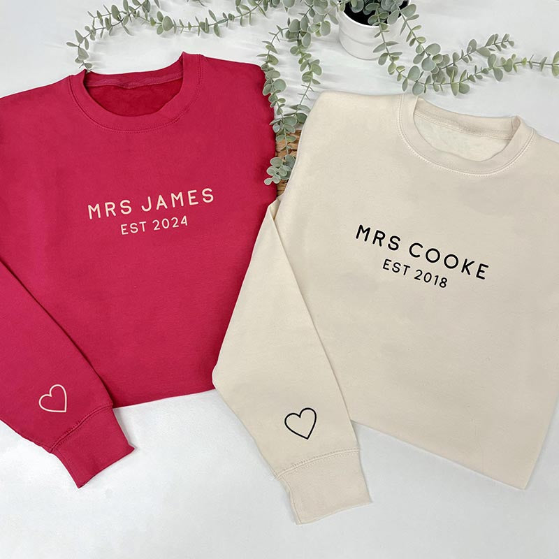 Personalised Bride Sweatshirt - Mrs EST