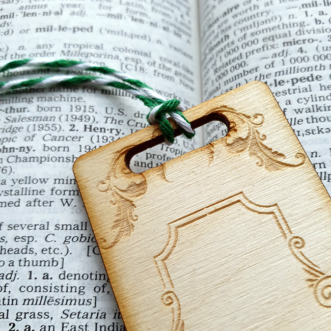 Personalised Wooden Bookmark - Vintage Filigree