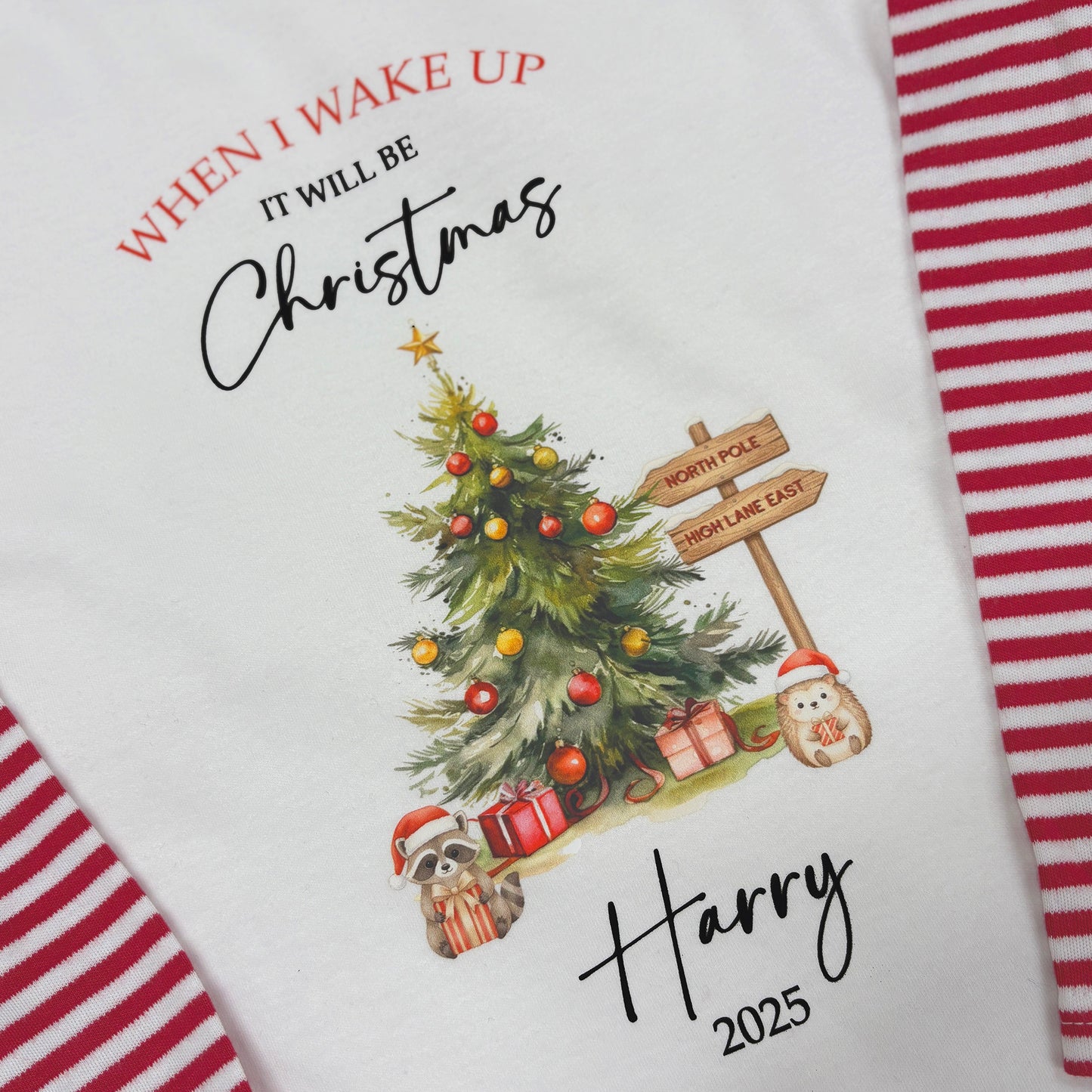 Children's Personalised Pyjamas - When I Wake Up it will be Christmas