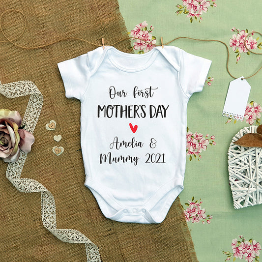 Personalised Baby Grow - Our First Mother's Day