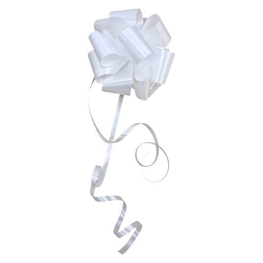 White Plain Handmade Wedding Car Door Bow