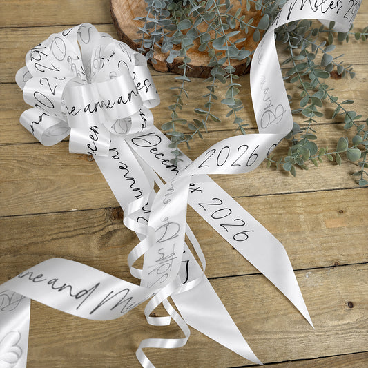 White Personalised Wedding Car Kit