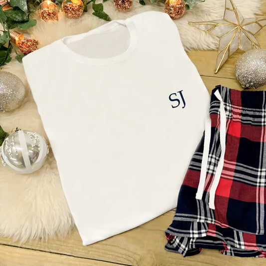 Ladies Personalised Tartan Pyjamas - Initials