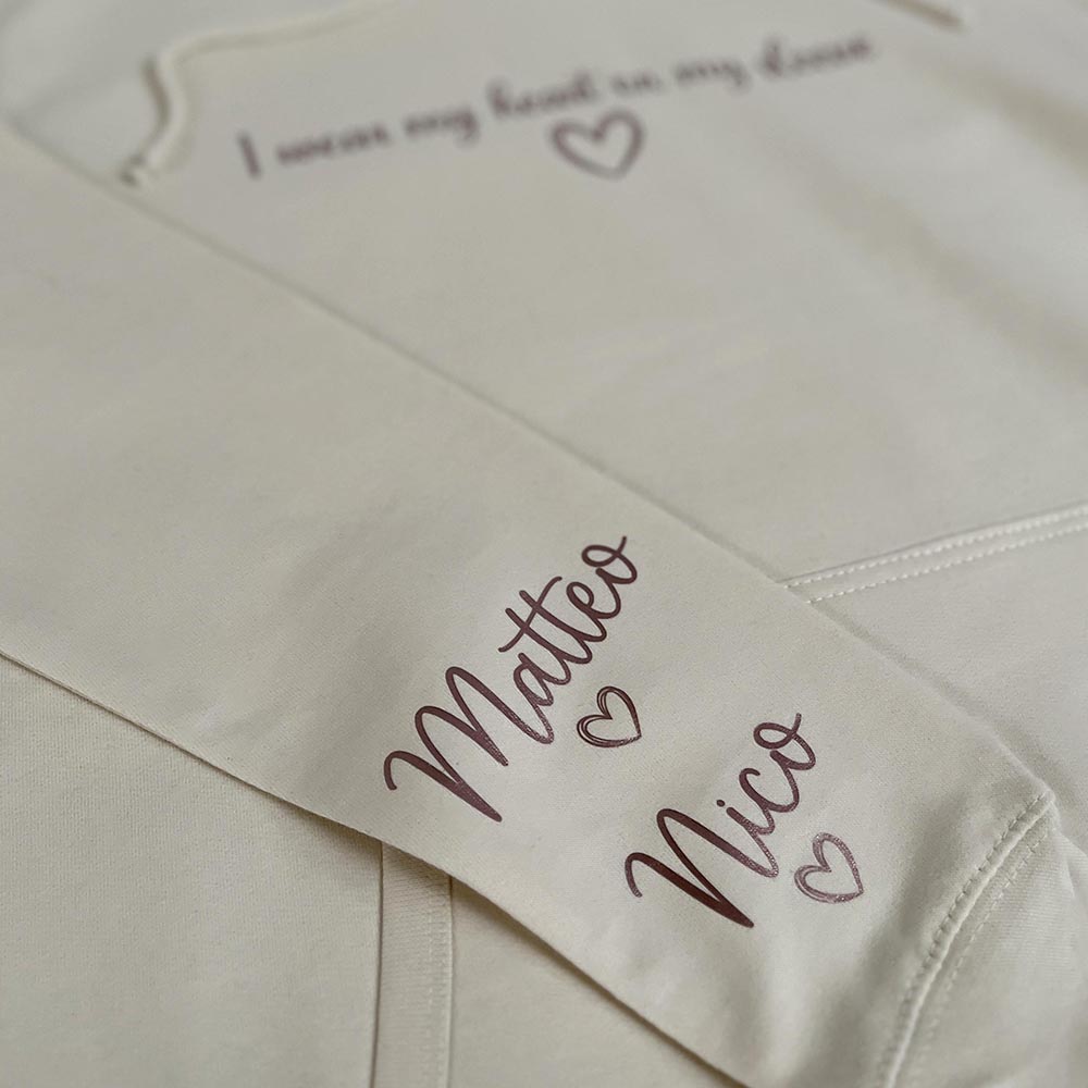 Personalised Heart On My Sleeve Hoodie