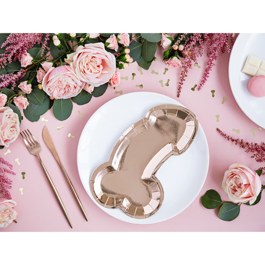 Rose Gold Willy Plates x 6