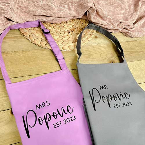 Personalised Couples Apron Set - Mr & Mrs