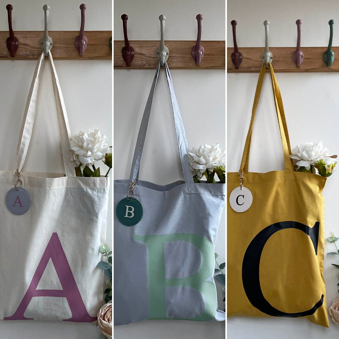 Personalised Alphabet Tote Bag with Keyring