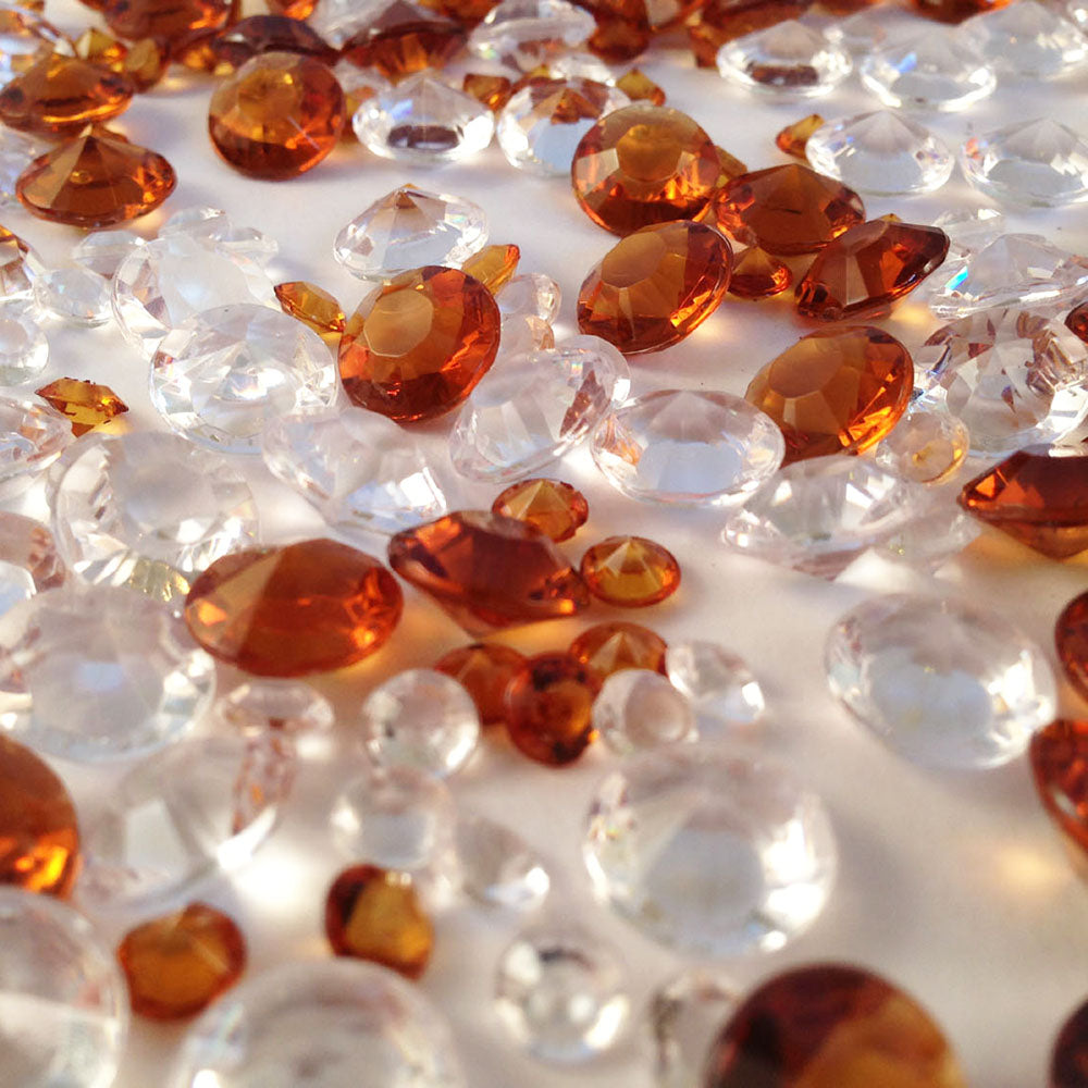 Bronze and Clear Table Crystals