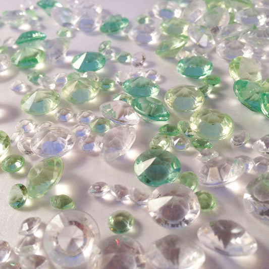 Green and Clear Table Crystals