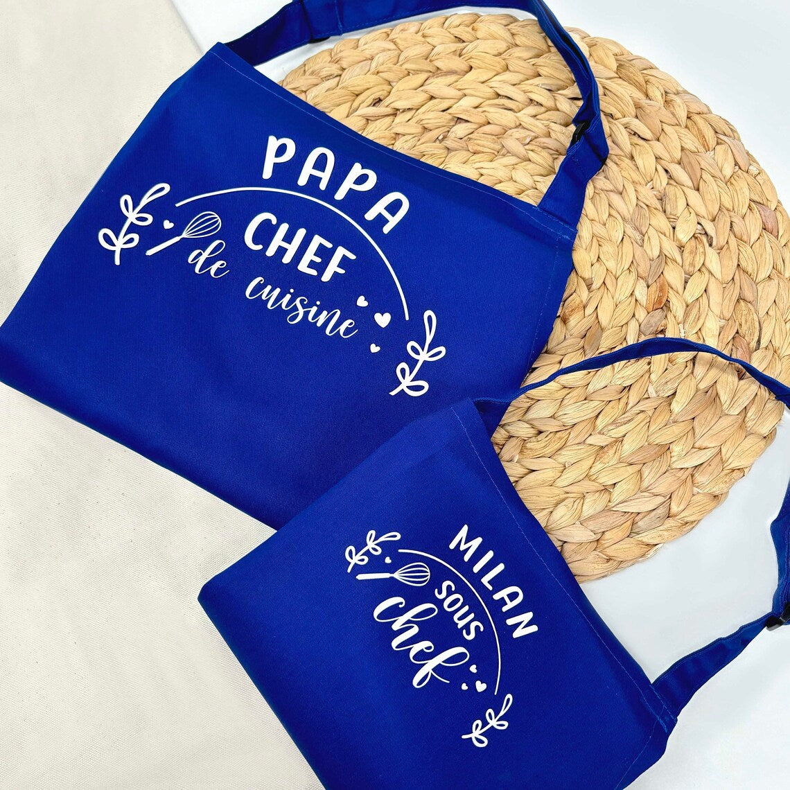 Personalised Parent & Child Apron Set