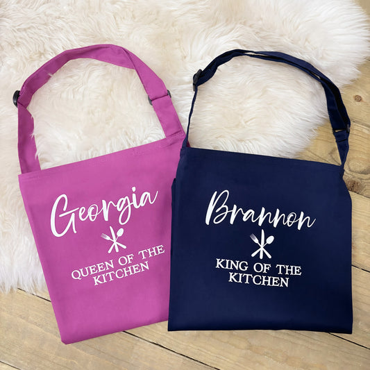 Personalised Couples Apron Set - King & Queen