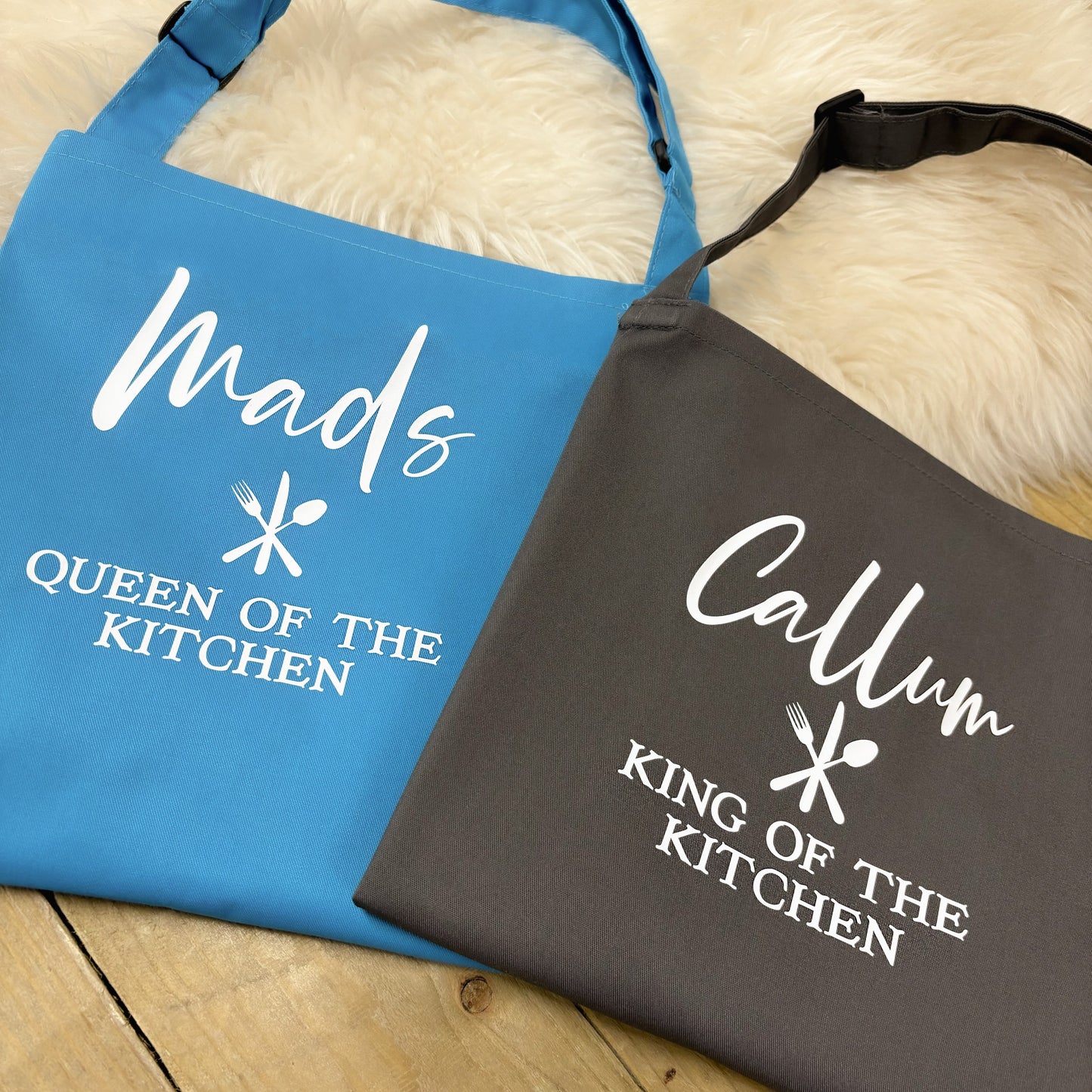 Personalised Couples Apron Set - King & Queen