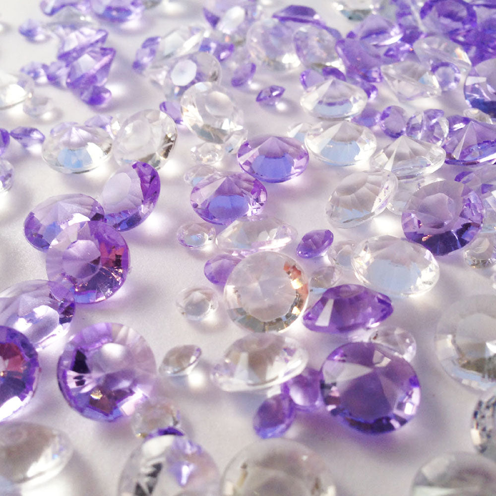 Lilac and Clear Table Crystals