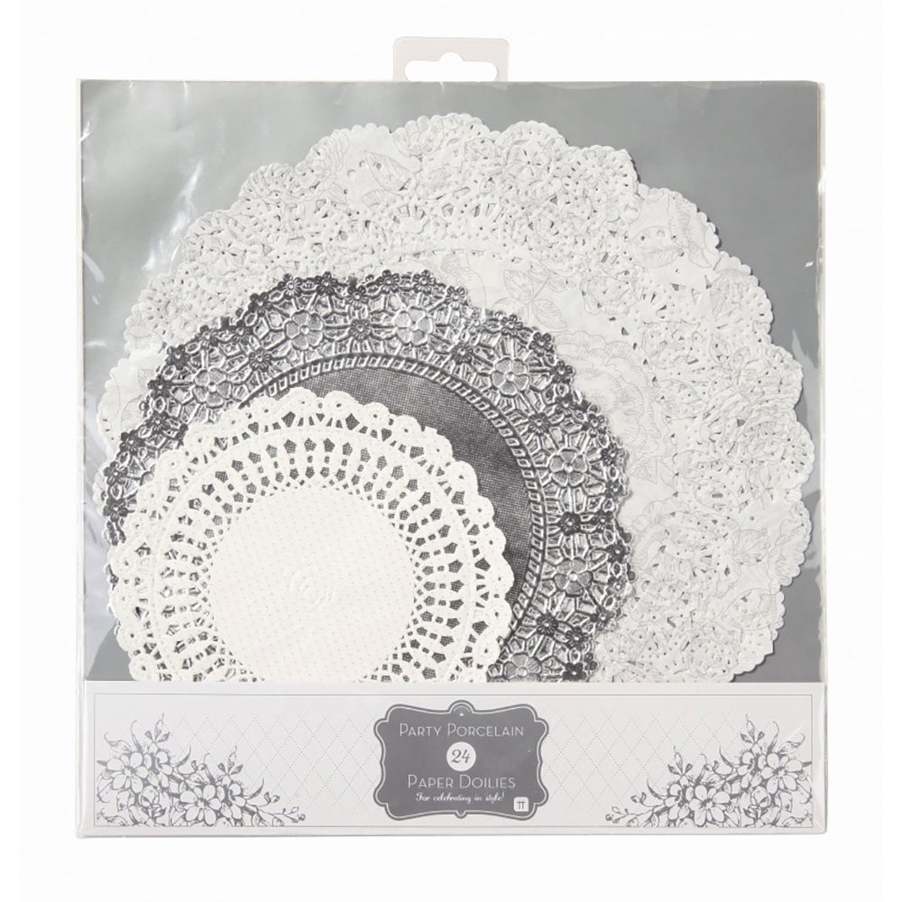 Party Porcelain Silver Doilies