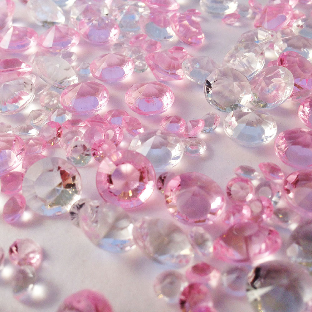 Baby Pink and Clear Table Crystals