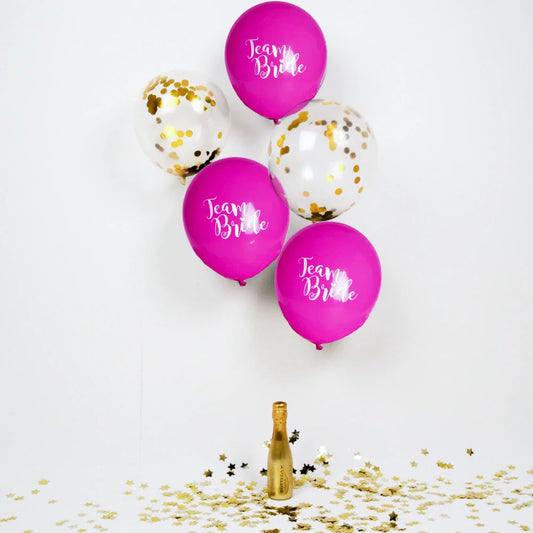 Pink Team Bride Balloons - Pink & White