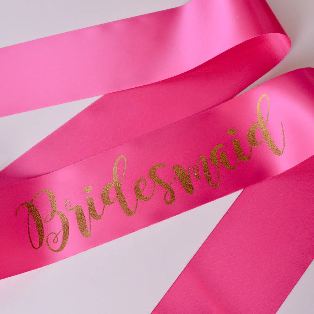 Pink Team Bride Sash - Bridesmaid