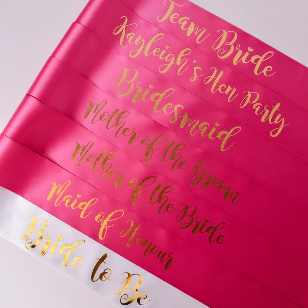 Pink Team Bride Sash