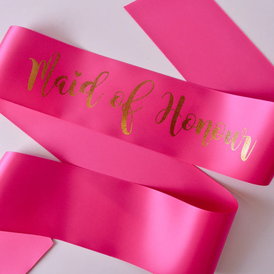 Pink Team Bride Sash - Maid Of Honour