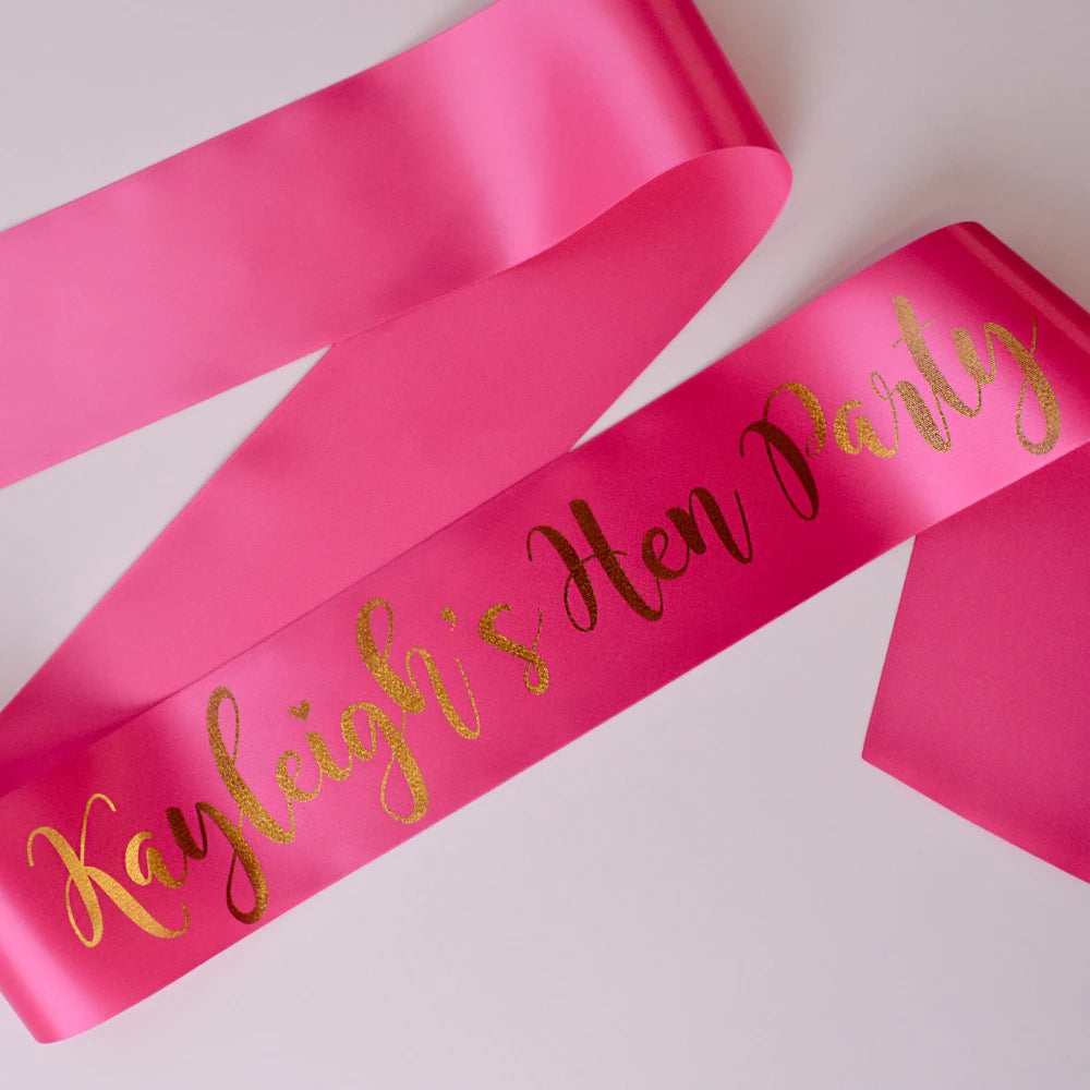 Pink Team Bride Sash - Personalised