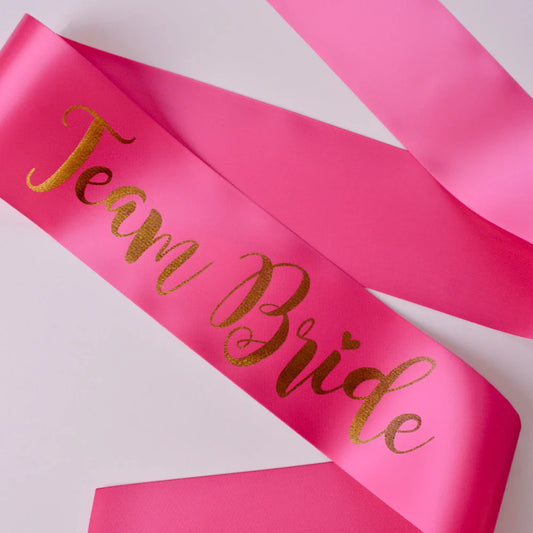 Pink Team Bride Sash