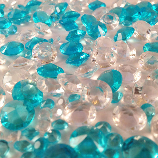 Turquoise and Clear Table Crystals