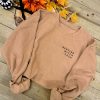 Resting Witch Face Slogan Sweatshirt in Caramel Latte