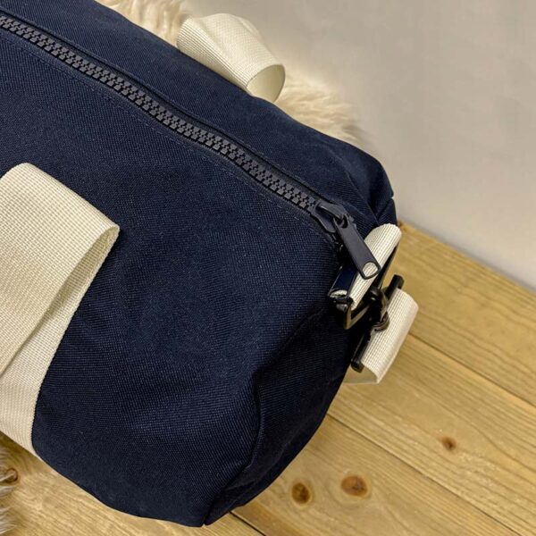 Men's Blue and Cream Barrell Bag