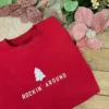 Rockin' Around Christmas Jumper - Red Jumper With White Glitter