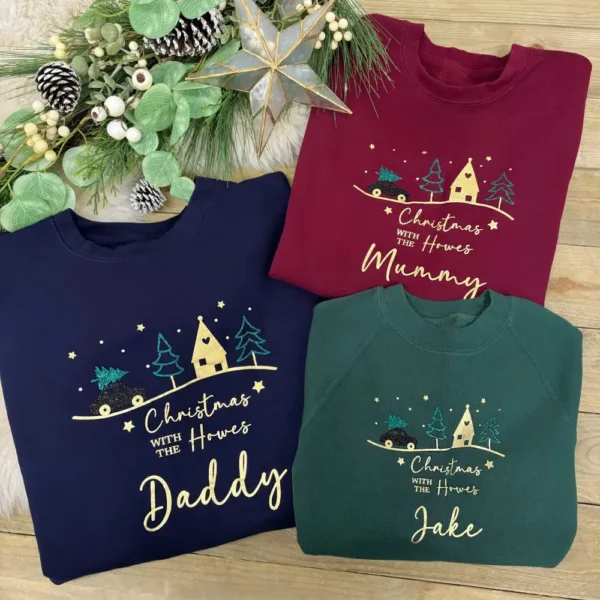 Family Christmas Jumpers - Matching Set Personalised With Names