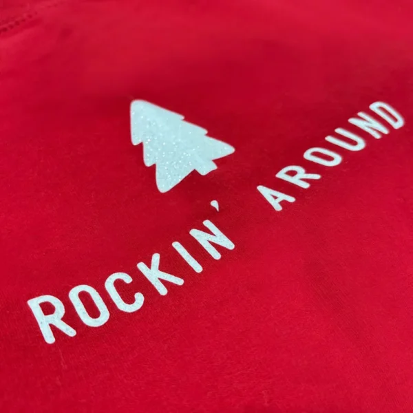 Rockin' Around Christmas Jumper - Red Jumper With White Glitter