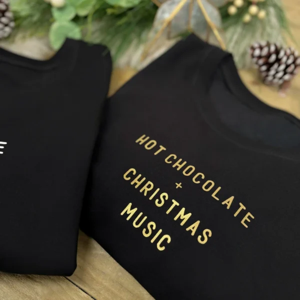 Personalised Christmas Music Jumpers With Custom Text