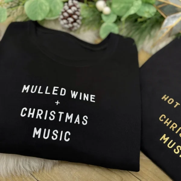 Personalised Christmas Music Jumpers With Custom Text