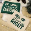 Couples Sweatshirts - Mr Never Wrong and Mrs Always Right. Matching Sweatshirt Set For Couples