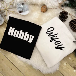 Hubby and Wifey Sweatshirts - Matching Mr and Mrs Jumper Set