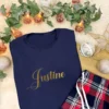 Personalised Women's Pyjamas With Name - Red or Green Tartan Set