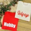 Hubby and Wifey T-Shirts - Matching Couples T-Shirts in Red and White