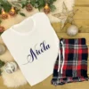 Personalised Women's Pyjamas With Name - Red or Green Tartan Set